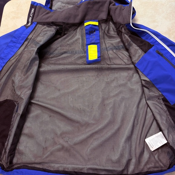 Helly Hansen Helly Tech Hooded Rain Jacket Mens Large Blue Waterproof Shell - Picture 7 of 11